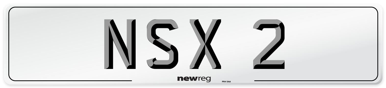 NSX 2 Number Plate from New Reg